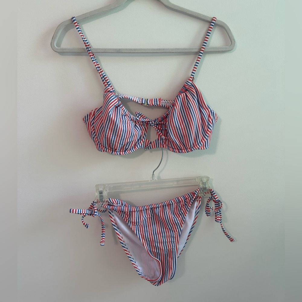 Target Women's Red, Blue, and White Striped Bikini